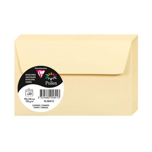 Clairefontaine kuverte Pollen 90x140mm 120gr chamois 1/20 Slike