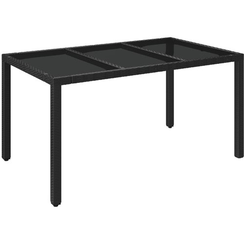  5-dijelni vrtni blagovaonski set s jastucima od poliratana crni Crna 150 cm table length Slike