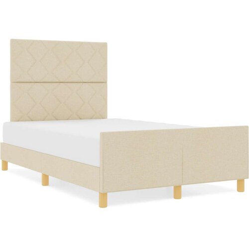 VidaXL Krevetni okvir krem boje 120x200 cm tkanina Slike
