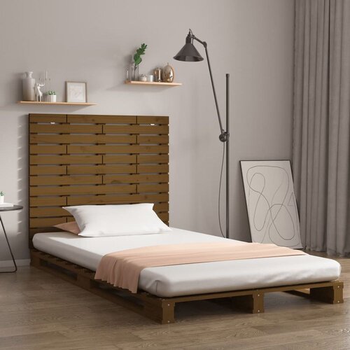  Stensko posteljno vzglavje medeno rjavo 146x3x91,5 cm borovina Cene