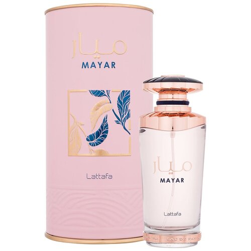 Lattafa Mayar toaletna voda 100 ml po&amp;scaron;kodovana &amp;scaron;katla za ženske Slike