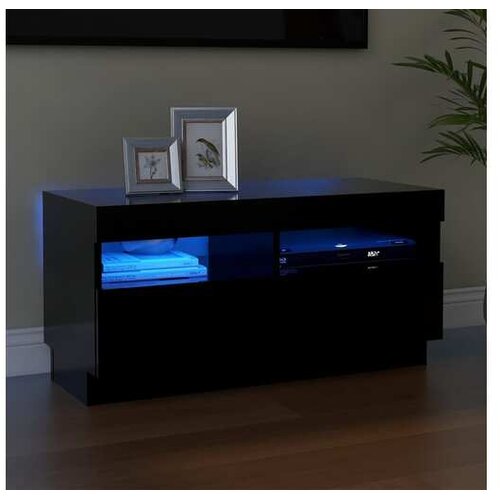  TV omarica z LED lučkami črna 80x35x40 cm Cene