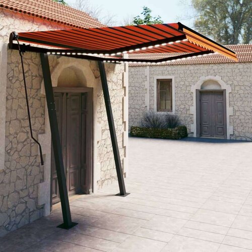  Avtomatska tenda LED + senzor 3,5x2,5 m oranžna in rjava, (20703341) Cene