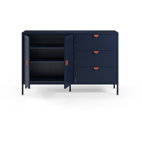 Marckeric Temno modra kovinska komoda 140x90x40 cm Sayla &amp;ndash; Slike