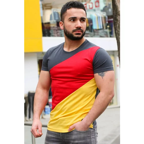 Madmext Color Block Smoked T-Shirt 3018