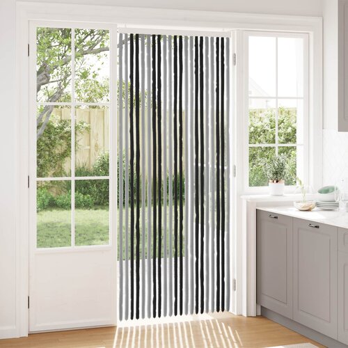 Zavjesa protiv insekata Chenille Siva i crna 90 x 220 cm Cene
