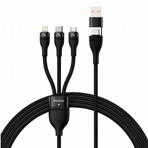 Baseus Kabel USB tip C + tip A 2v3 Lightning/ Tip-C/Mikro 100W 1.2m črn Cene