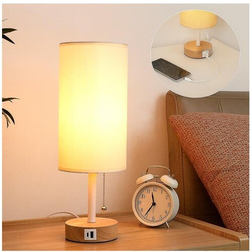  Brilagi - Stona lampa sa USB priključkom TABLON 1xE27/25W/230V hrast/bela/krem Cene