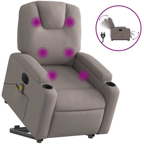 Maison Chic Električni masažni naslanjač - Relax naslanjač s funkcijo vstajanja taupe, (22042549) Cene