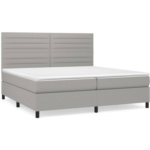 Maison Chic Box spring postelja - Vzmetna postelja z vzmetnico svetlo siva 200x200 cm blago SL19354, (21894120) Cene