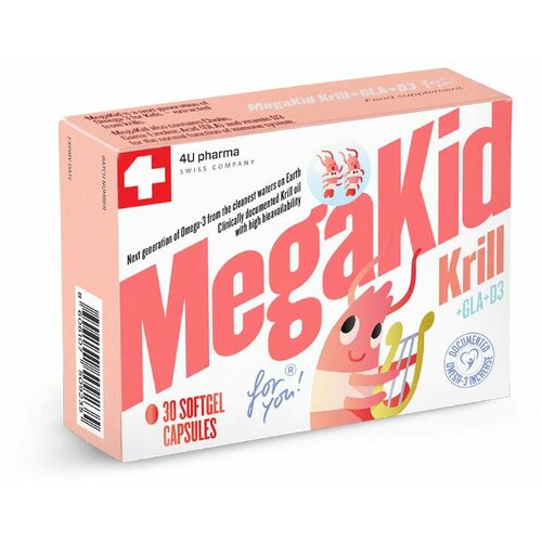 Megakid Krill + gla + D3 30 mekih želatinskih kapsula Cene