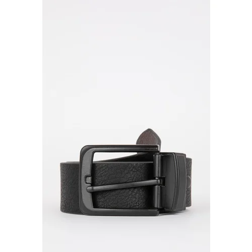 Defacto Men's Double-Sided Faux Leather Jean Belt