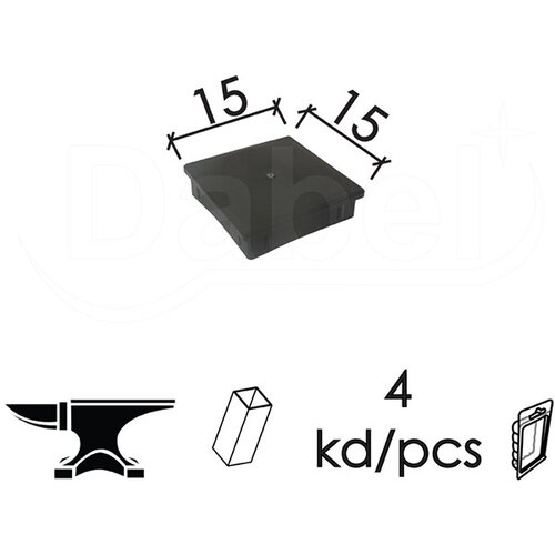 Dabel čep za bravarsku kutiju ČP21 Crna 15x15mm (4kom) DBP1 Slike