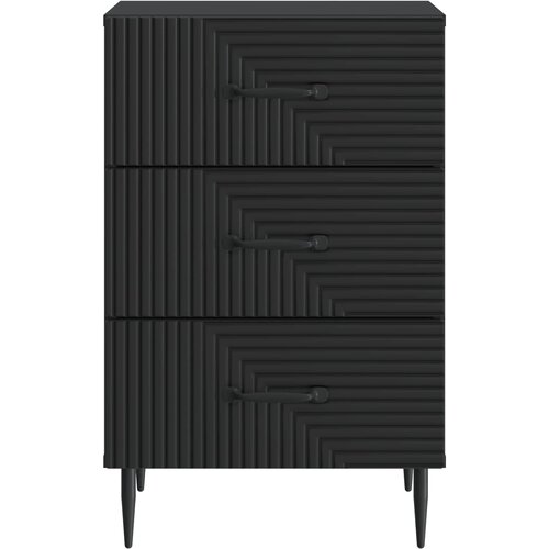  Noćni ormar s ladicama Crna 43 x 41 x 66,5 cm Konstruirano drvo Slike