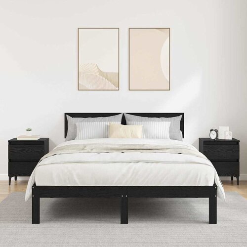  Noćni ormar 2 kom. Crni hrast 40 x 35 x 50 cm Konstruirano drvo Slike