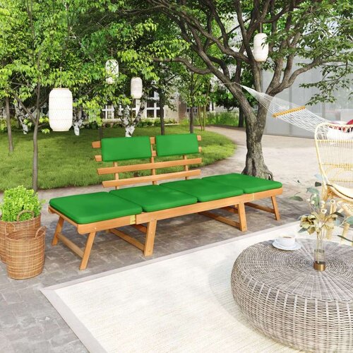  Klupa s jastucima 2-u-1 190 cm masivno bagremovo drvo Slike