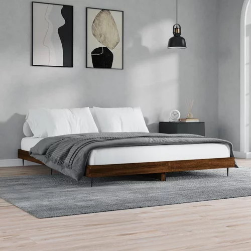 vidaXL Okvir kreveta smeđa boja hrasta 160 x 200 cm konstruirano drvo