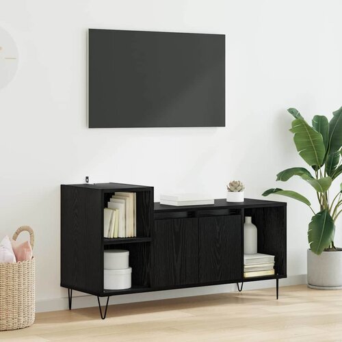vidaXL TV omarica Črna Orehovina 100 x 35 x 55 cm Konstruiran les Cene