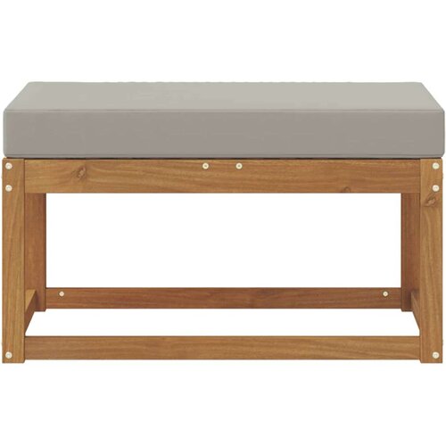  Vanjska stolica klupa s jastukom Prirodna 79 x 43 x 37 cm - Prirodna i svijetlo siva 80 cm Otvoreno područje nogu Slike