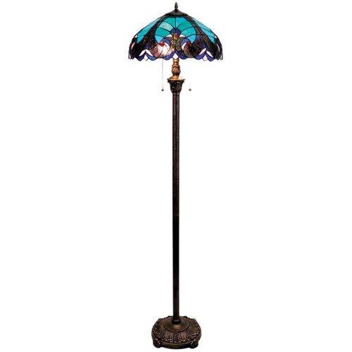 Brilagi Tiffany vitražna podna lampa CORAL 2xE27/60W/230V Slike