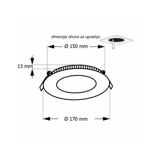  LED PANEL U/Z KNC1-12W 3000/4000/6000K Cene