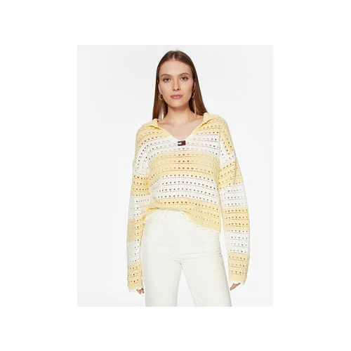 Tommy Jeans Pulover Summer Crochet DW0DW15404 Pisana Relaxed Fit