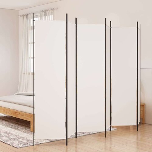 Sobna Paravan 6-delni bel 300x200 cm blago, (20595014) Cene