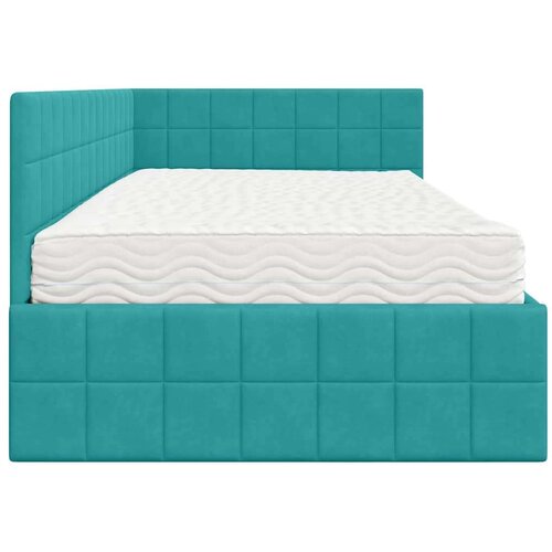 vidaXL Kutni krevetni okvir s madracem 2 pcs Tirkizna Bar&scaron;un - Tirkizna 100 x 200 cm Cijene