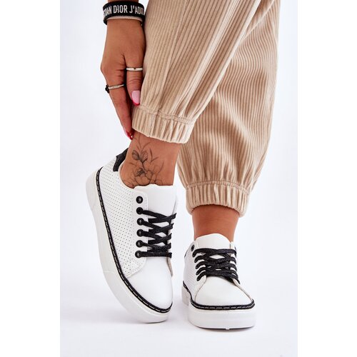 Kesi Women&amp;#039;s Low Perforated Sneakers Black and White Daxton Slike