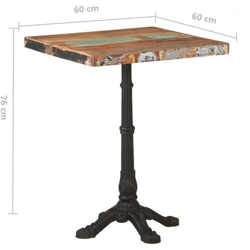 VidaXL bistro stolić 60 x 60 x 76 cm od masivnog obnovljenog drva Slike