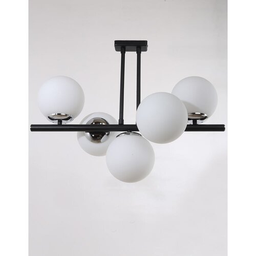 Squid Lighting bela/črna stropna svetilka s steklenim senčnikom ø 15 cm sail – Cene
