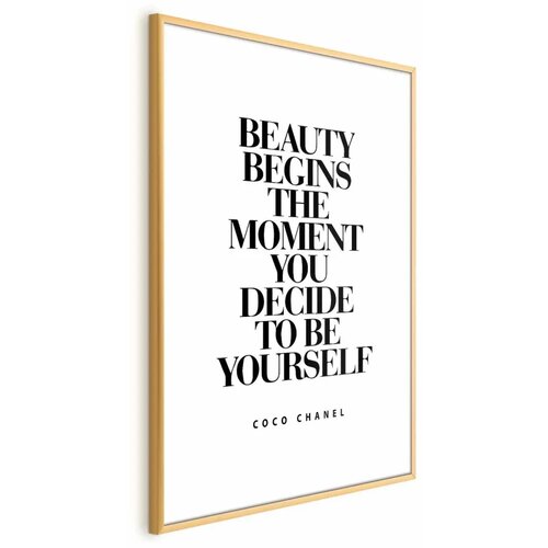  Plakat - Coco Chanel 29.7x42 Zlatni okvir s margom Cene