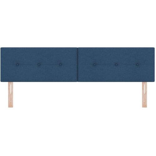  LED glava kreveta s LED trakama Plava 180 cm tkanina Slike