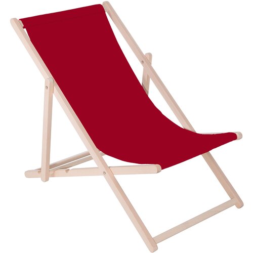 springos Zložljiv ležalnik za na plažo, izdelan iz lesa z bordo materialom., (21629430) Cene