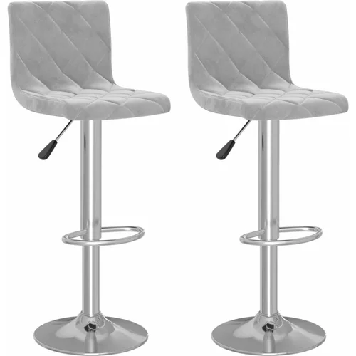  Barski stolčki 2 kosa svetlo siv žamet, (20817447)