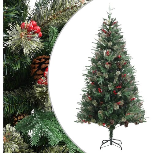vidaXL Novoletna jelka s storži zelena 225 cm PVC in PE Cene
