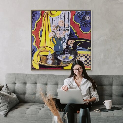  Slika - Henri Matisse &amp;ndash; Harmony in Yellow 60x60 U prirodnom drvenom okviru Slike