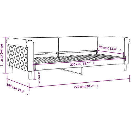  Dnevni krevet crni 90 x 200 cm bar&amp;scaron;unasti Slike