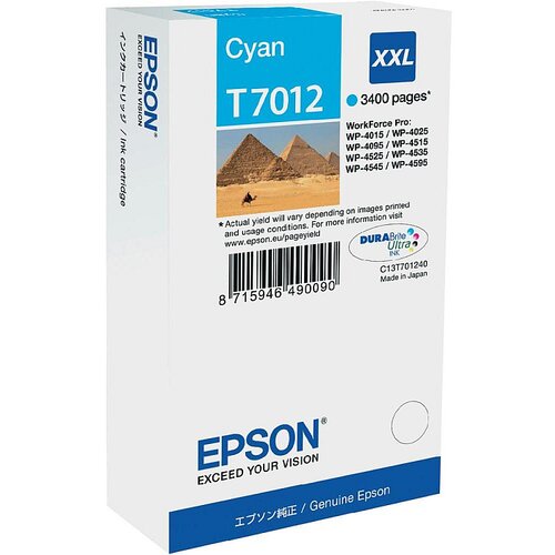 Epson kartu&amp;scaron;a T7012 XXL (modra), original Slike