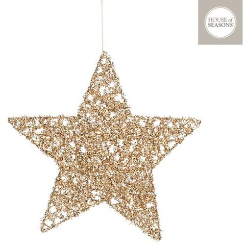  Novogodišnja dekor zvezda Hanging ornament star 25cm 1162439 - Champagne - EDL Cene