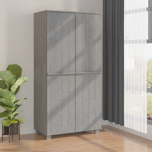 vidaXL garderobna omara svetlo siva 89x50x180 cm trdna borovina Cene