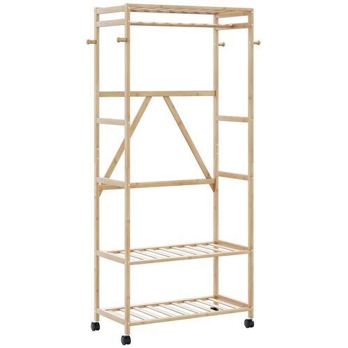  Stalak za odjeću s policama i kotačima 90x40x179 5 cm bambus - 90 cm 1 s kotačima 1 Cijene