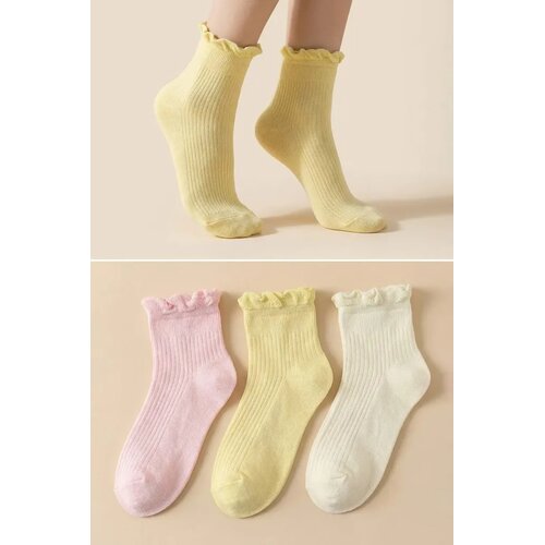 TRENDYOLMILLA Ženski set čarapa Thmss26Co00024, 3 para, Žuti Slike