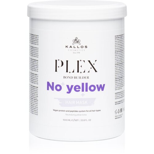 Kallos Plex No Yellow maska za lase za nevtralizacijo rumenih odtenkov 1000 ml Slike