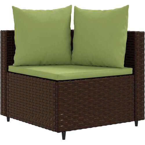 VidaXL 4-dijelni set vrtnih sofa od poliratana s jastucima smeđi Slike
