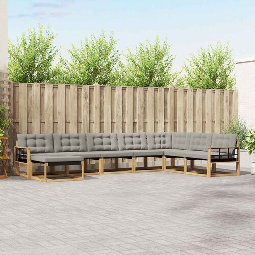  Set vanjskih sofa 8 kom. Bijela i svjetlosiva 406 x 247,5 x 73 cm Slike
