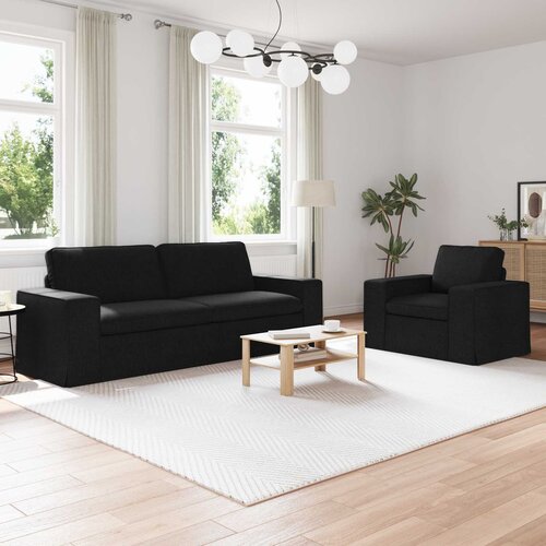  Set sofe 2 pcs Crna 222 x 80 x 82 cm tkanina Cijene