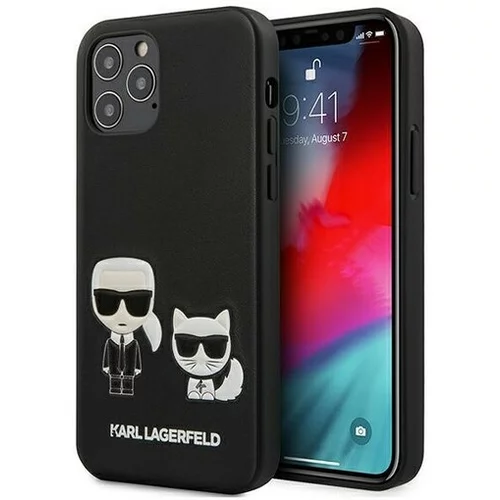 Karl Lagerfeld Klhcp12lpcuskcbk za iphone 12 pro max črna trda zaščita - karl and choupette