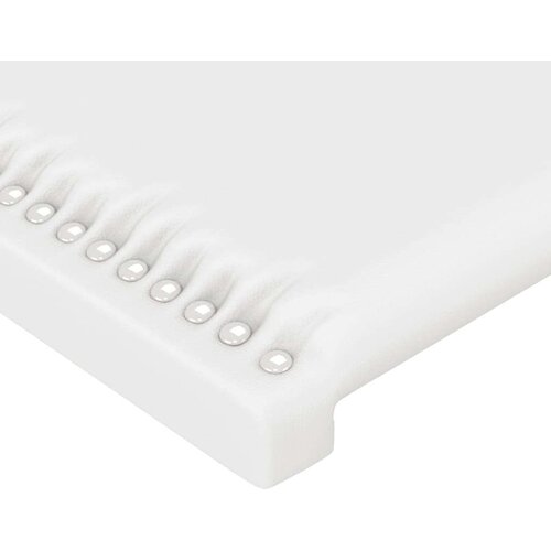  Uzglavlje bijelo 200x5x118/128 cm od umjetne kože Slike