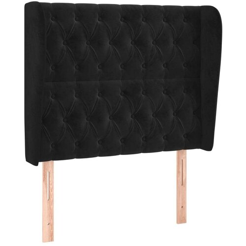  Uzglavlje s u&amp;scaron;ima crno 93x23x118/128 cm bar&amp;scaron;unasto Slike